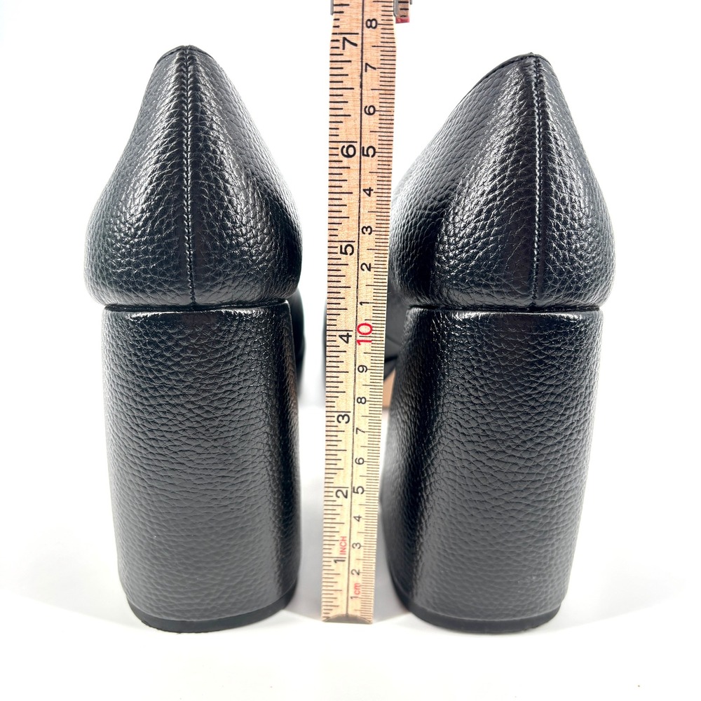 Katy‎ Perry Uplift Black Pebbled Square Toe Platform Block High Heel Pump 8.5M - Picture 9 of 10